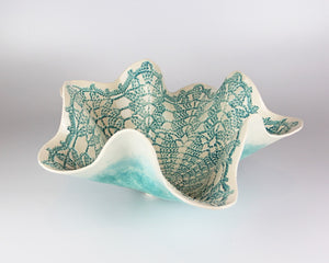 Ocean Blue Lace Bowl by Dorothy Taylor