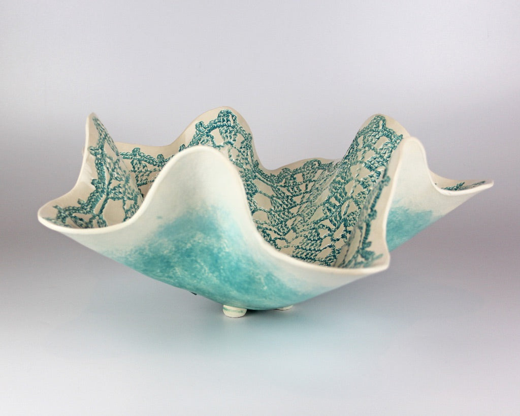 Ocean Blue Lace Bowl by Dorothy Taylor