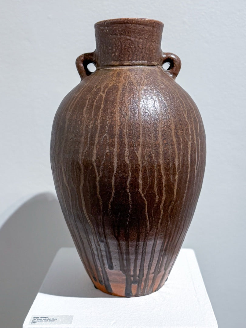 Tall Vase with Ash Runs by Roger Jamison