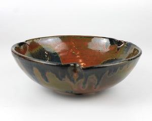 large red and blue bowl by Sheila Chrzan