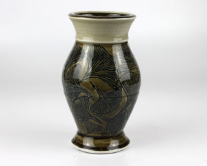 Celadon Ginko Leaves Vase by Tripti Yoganathan