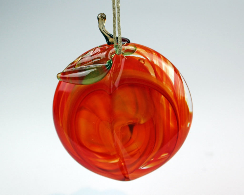 Peach Ornament by Decatur Glassblowing